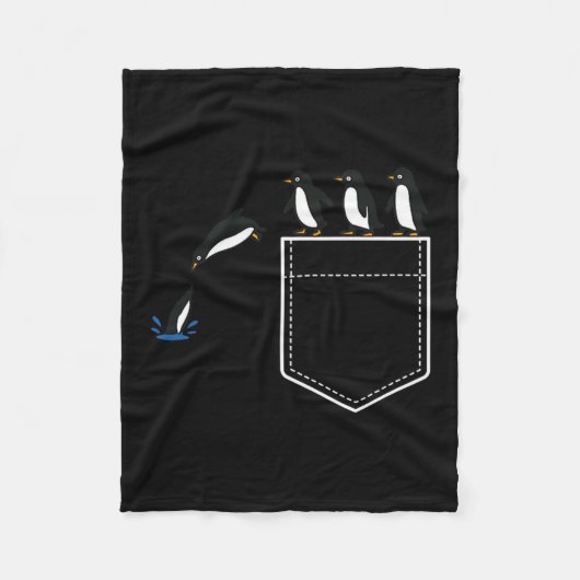 Funny Penguin Cket Cute Diving Penguin Animal Love Fleece Deken (Voorkant)