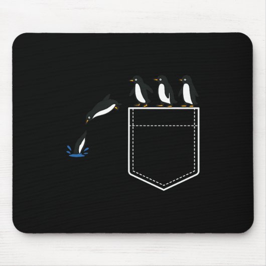 Funny Penguin Cket Cute Diving Penguin Animal Love Muismat (Voorkant)