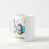 Funny Penguin Couple Names Personalized Koffiemok (Voorkant links)