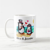 Funny Penguin Couple Names Personalized Koffiemok (Links)