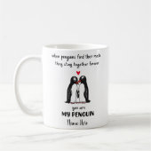 Funny Penguin Couple Valentijnsdag Mok (Links)