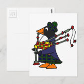 Funny Penguin die Bagpipes speelt Kunst Briefkaart (Voorkant / Achterkant)