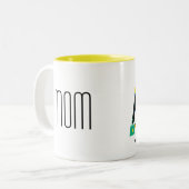 Funny Penguin | Eigen naam kerstcadeautje Tweekleurige Koffiemok (Voorkant links)