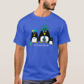 Funny Penguin Familie 3 met Jongen Kerstmis T-shirt (Voorkant)
