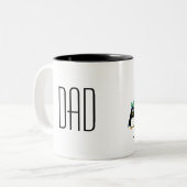 Funny Penguin Familie Aangepaste kerstcadeautjes M Tweekleurige Koffiemok (Voorkant links)