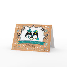 Funny Penguin Familie van 3 Aangepaste Kerstmis