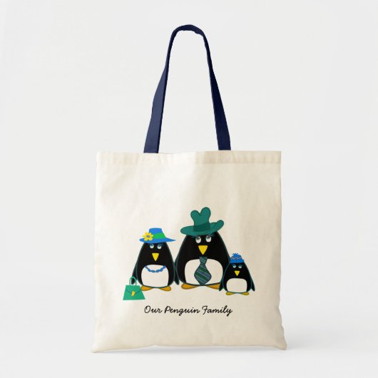 Funny Penguin Familie van 3 Gift Tote Bag (Voorkant)