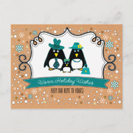 Funny Penguin Familie van 3 Kerstmis Briefkaarten