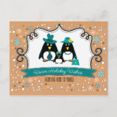 Funny Penguin Familie van 3 Kerstmis Briefkaarten (Voorkant)