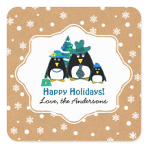 Funny Penguin Family Custom Kerstmis
