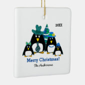 Funny Penguin Family Custom Photo Ornamenten (Rechts)