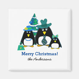 Funny Penguin Family Kerstcadeau Magneet