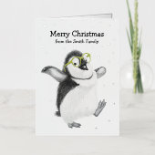 Funny Penguin Folie Wenskaart (Voorkant)
