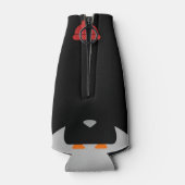 Funny Penguin gepersonaliseerd zwart schattig Cart Flesjeskoeler (Achterkant)