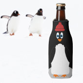 Funny Penguin gepersonaliseerd zwart schattig Cart Flesjeskoeler