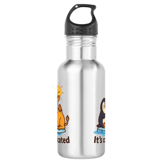 Funny Penguin & Giraffe Water Bottle  Waterfles (Voorkant)