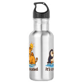 Funny Penguin & Giraffe Water Bottle  Waterfles (Achterkant)