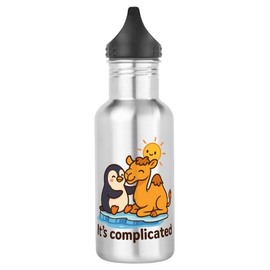 Funny Penguin & Giraffe Water Bottle  Waterfles (Links)