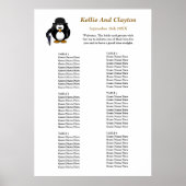 Funny Penguin Greeter Wedding Seating Chart Poster (Voorkant)