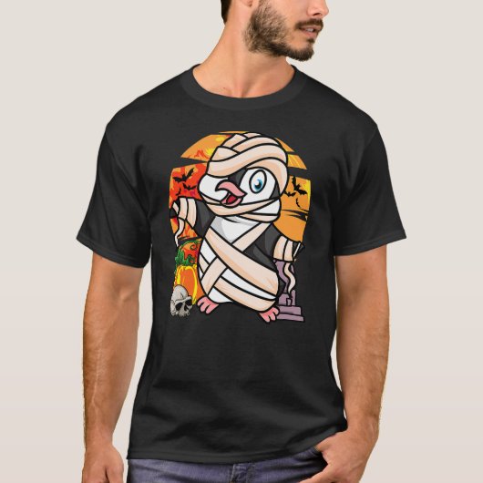Funny Penguin Halloween Mummy Penguin T-shirt (Voorkant)