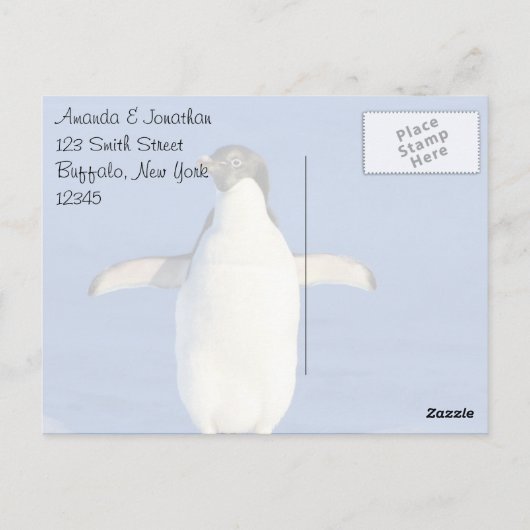 Funny Penguin Hartelijk dank Briefkaart (Achterkant)