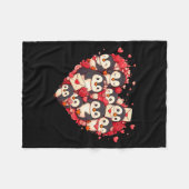 Funny Penguin Heart Valentine Penguin Womens Mens  Fleece Deken (Voorkant (Horizontaal))