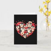 Funny Penguin Heart Valentine Penguin Womens Mens Kaart (Gele Bloem)