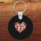 Funny Penguin Heart Valentine Penguin Womens Mens Sleutelhanger (Voorkant)