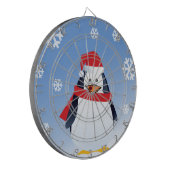 Funny Penguin Kerstkerstkerstkerstkerstman Snowfla Dartbord (Voorkant Links)