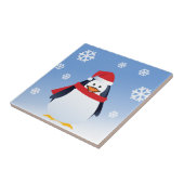 Funny Penguin Kerstkerstkerstkerstkerstman Snowfla Tegeltje (Zijkant)