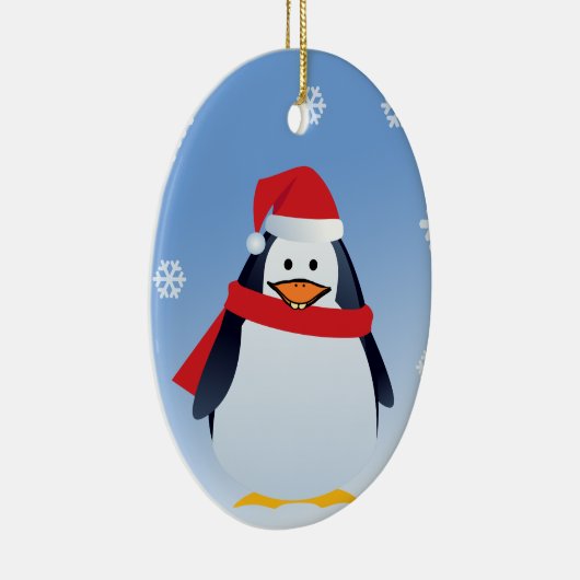 Funny Penguin-kerstkerstkerstkerstOrnament Keramisch Ornament (Rechts)