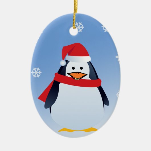 Funny Penguin-kerstkerstkerstkerstOrnament Keramisch Ornament (Voorkant)