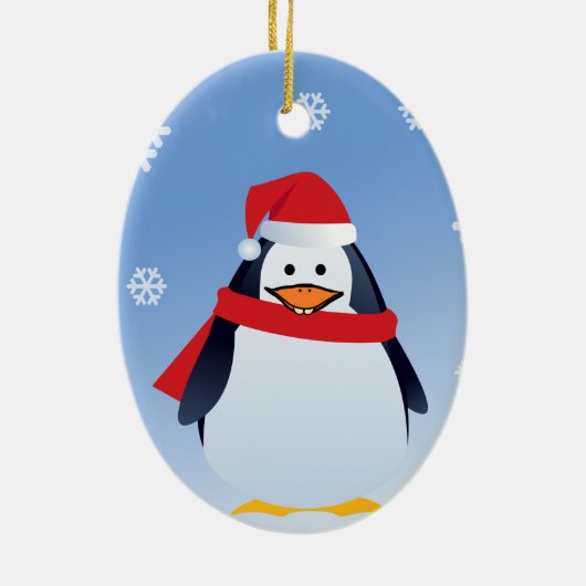 Funny Penguin-kerstkerstkerstkerstOrnament Keramisch Ornament (Achterkant)