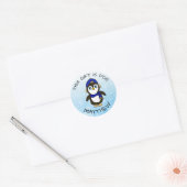 Funny Penguin-Label met kerstcadeaus Ronde Sticker (Envelop)