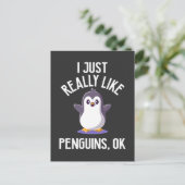 Funny Penguin lover Cute Kawaii dierentuin Briefkaart (Staand voorkant)