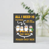 Funny Penguin Lover Ice Birds Enthusiast Briefkaart (Staand voorkant)