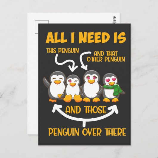Funny Penguin Lover Ice Birds Enthusiast Briefkaart (Voorkant / Achterkant)
