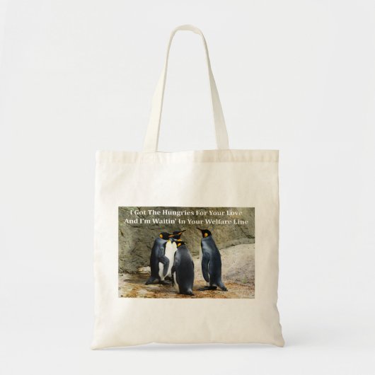 Funny Penguin Memes met Funny Penguin Afbeeldingen Tote Bag (Voorkant)