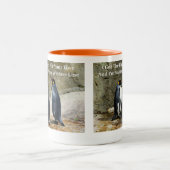 Funny Penguin Memes met Funny Penguin Afbeeldingen Tweekleurige Koffiemok (Center)