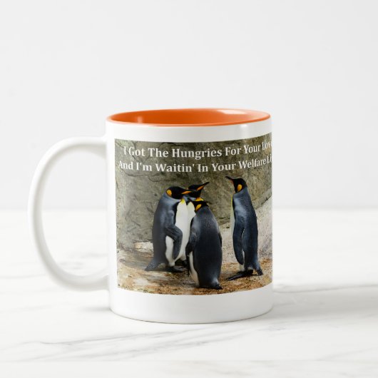 Funny Penguin Memes met Funny Penguin Afbeeldingen Tweekleurige Koffiemok (Links)