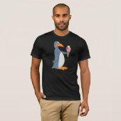 Funny Penguin met Ice Cream Mannen T-Shirt (Voorkant volledig)