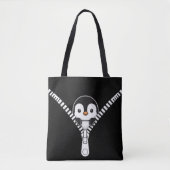 Funny Penguin Peek Tote Bag (Voorkant)