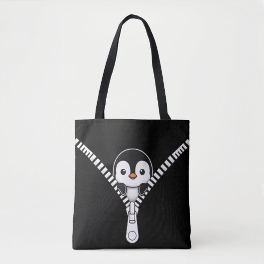 Funny Penguin Peek Tote Bag (Voorkant)