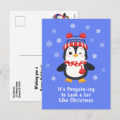 Funny Penguin Pun Kerstmis Feestdagenkaart (Voorkant / Achterkant)