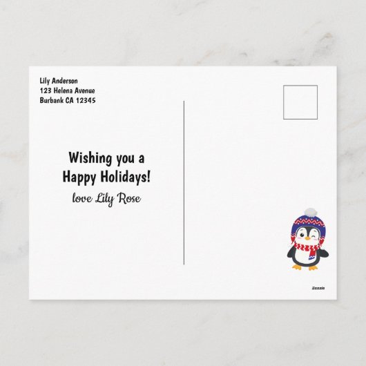 Funny Penguin Pun Kerstmis Feestdagenkaart (Achterkant)