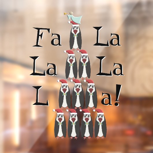 Funny Penguin Pyramid-kerstboomraam Raamsticker (Vel 2)