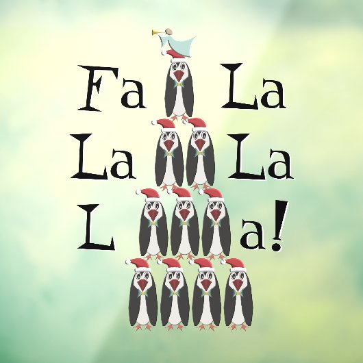 Funny Penguin Pyramid-kerstboomraam Raamsticker (Vel 3)