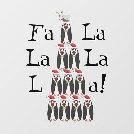 Funny Penguin Pyramid-kerstboomraam Raamsticker
