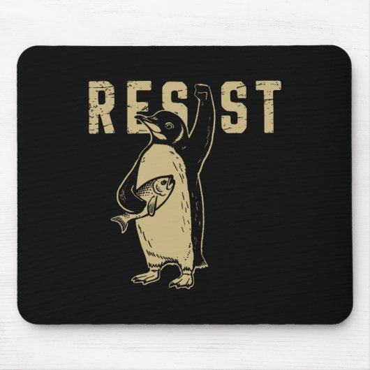 Funny Penguin Resist Cool Penguins Resist Shirt Muismat (Voorkant)