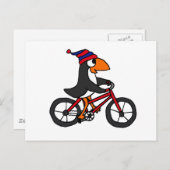 Funny Penguin Riding Red Bicycle Briefkaart (Voorkant / Achterkant)